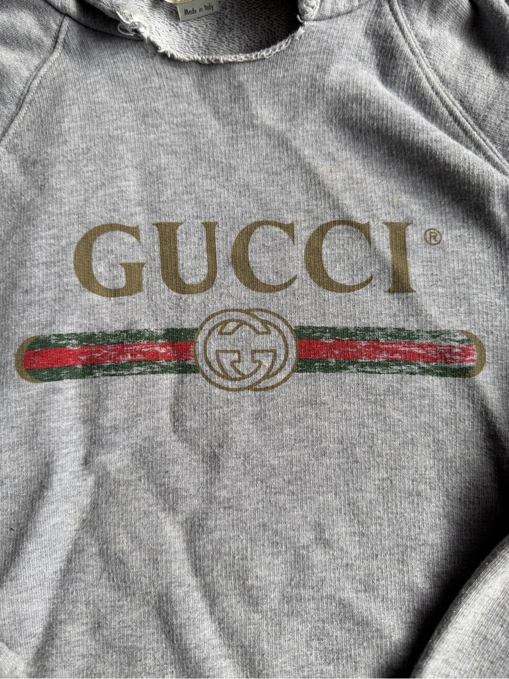 Gucci Kids Gray Logo Sweatshirt with Signature Stripe